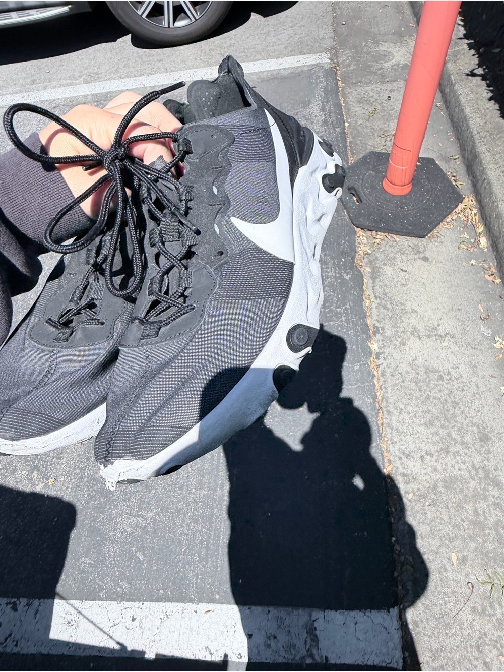 Nike Black and White React Element Running Shoes - Picture 5 of 6